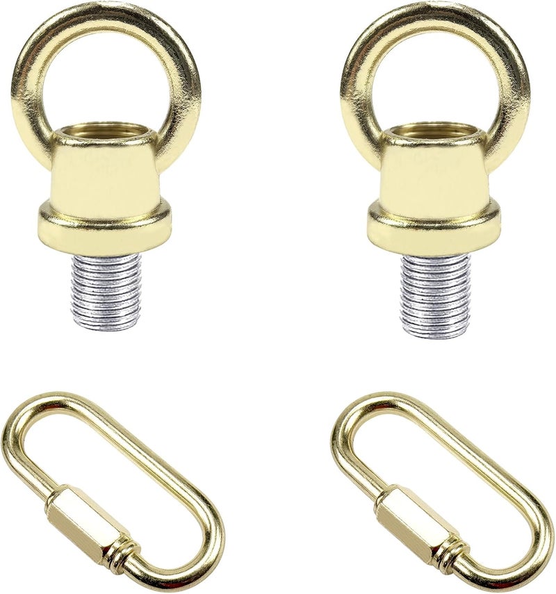 ECUDIS 1/8-IP Lighting Loops with Link Buckle Connectors for Light Fixture Chandelier Chain Extension, Pack of 2 (Brass) - Image 1